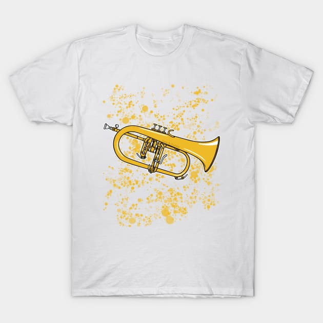 Flugelhorn Teacher Hornist Brass Musician T-Shirt by doodlerob